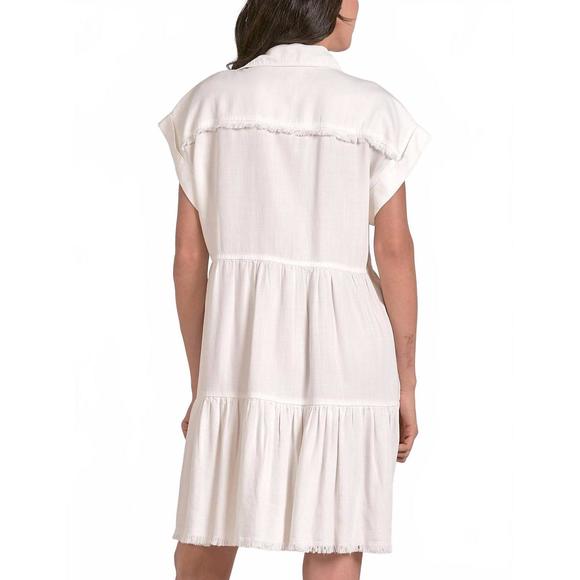 NEW ELAN tiered mini dress in white - Picture 2 of 4
